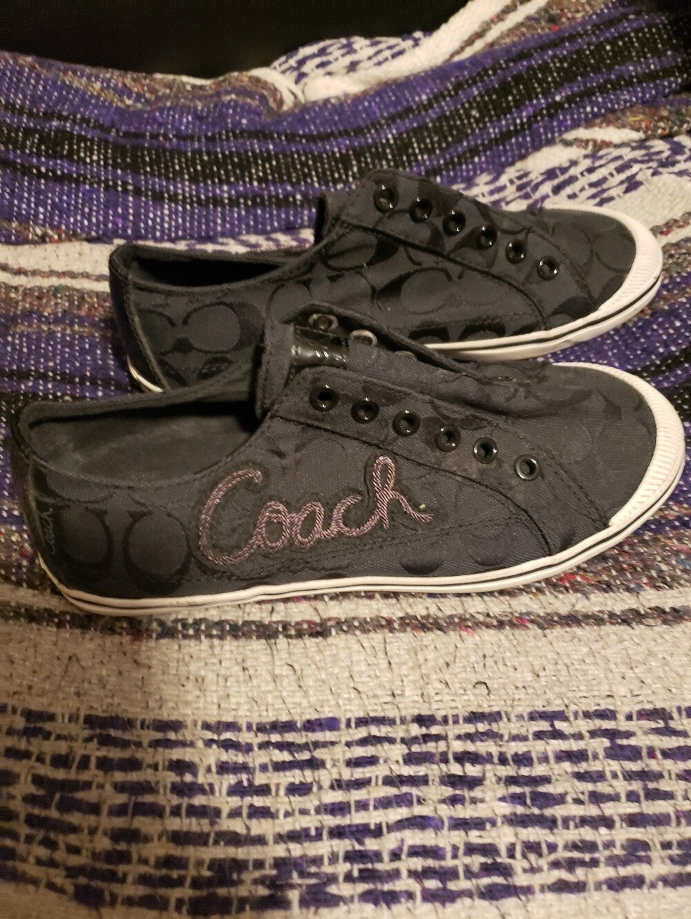 Coach Keeley Monogram Lacelss Shoes Size 7